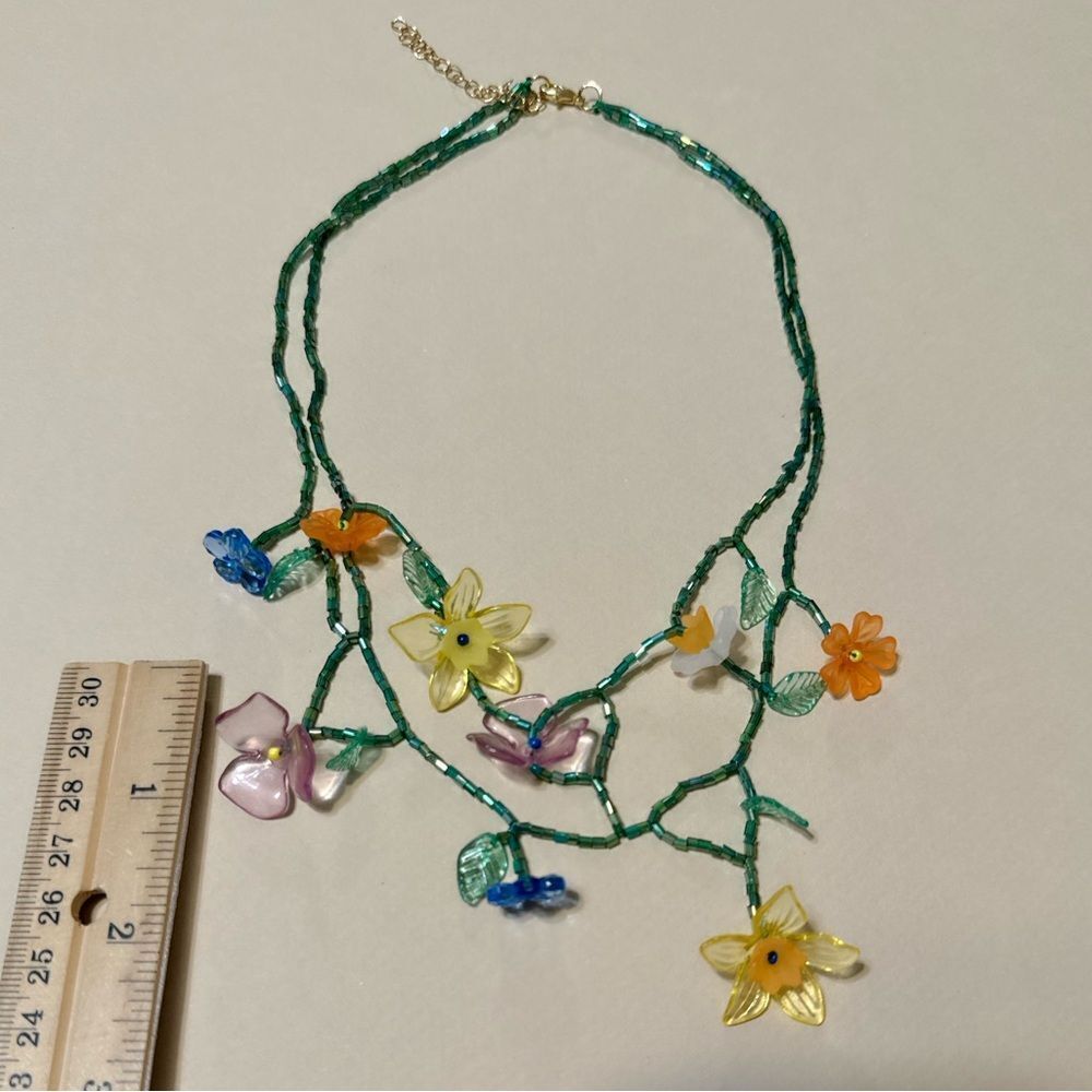 Boho flower necklace N675 - Picture 4 of 4